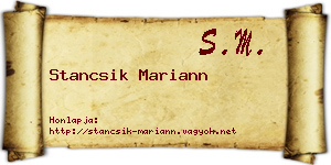 Stancsik Mariann névjegykártya